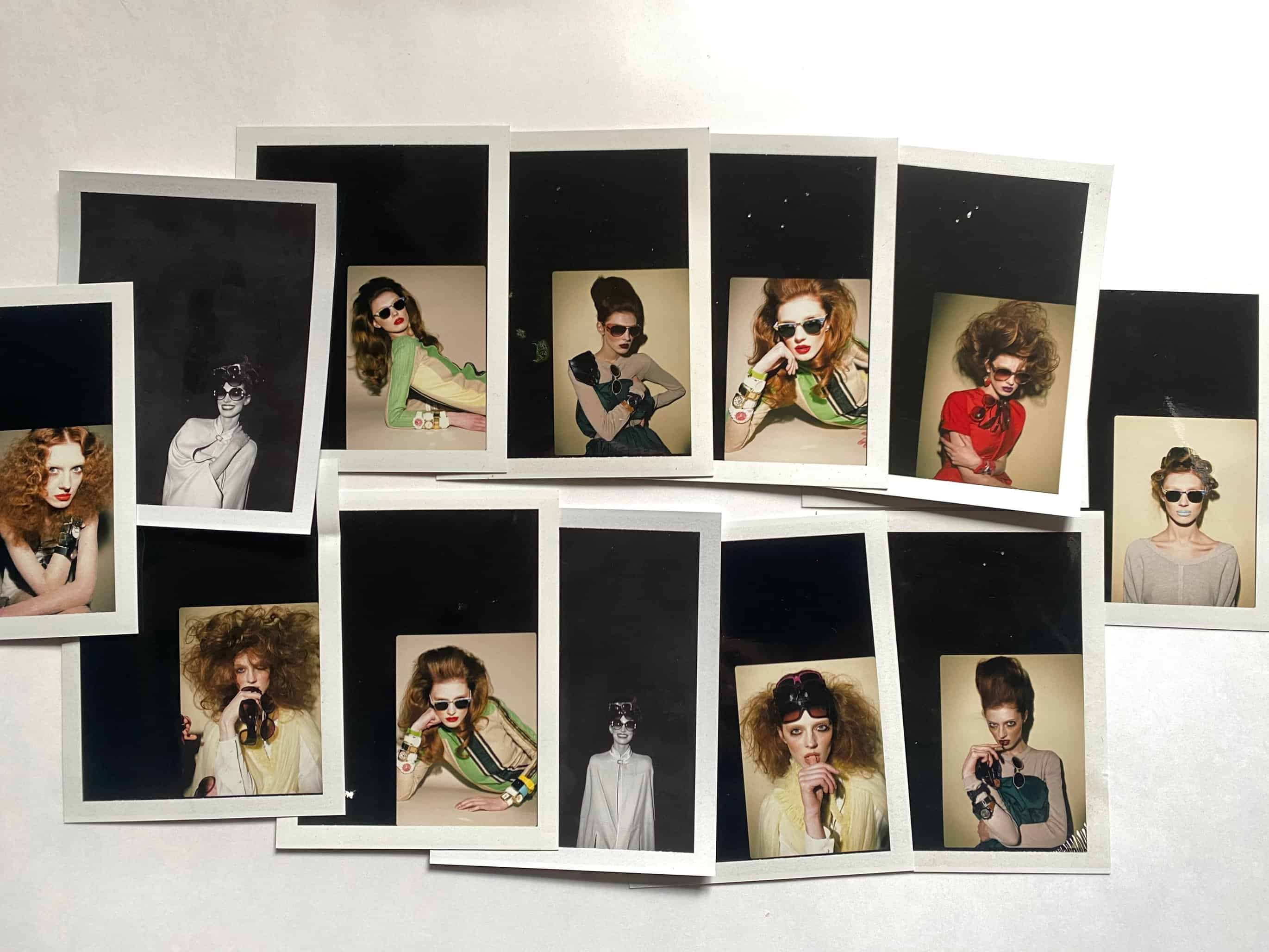 A lots of Polaroids of the same woman 