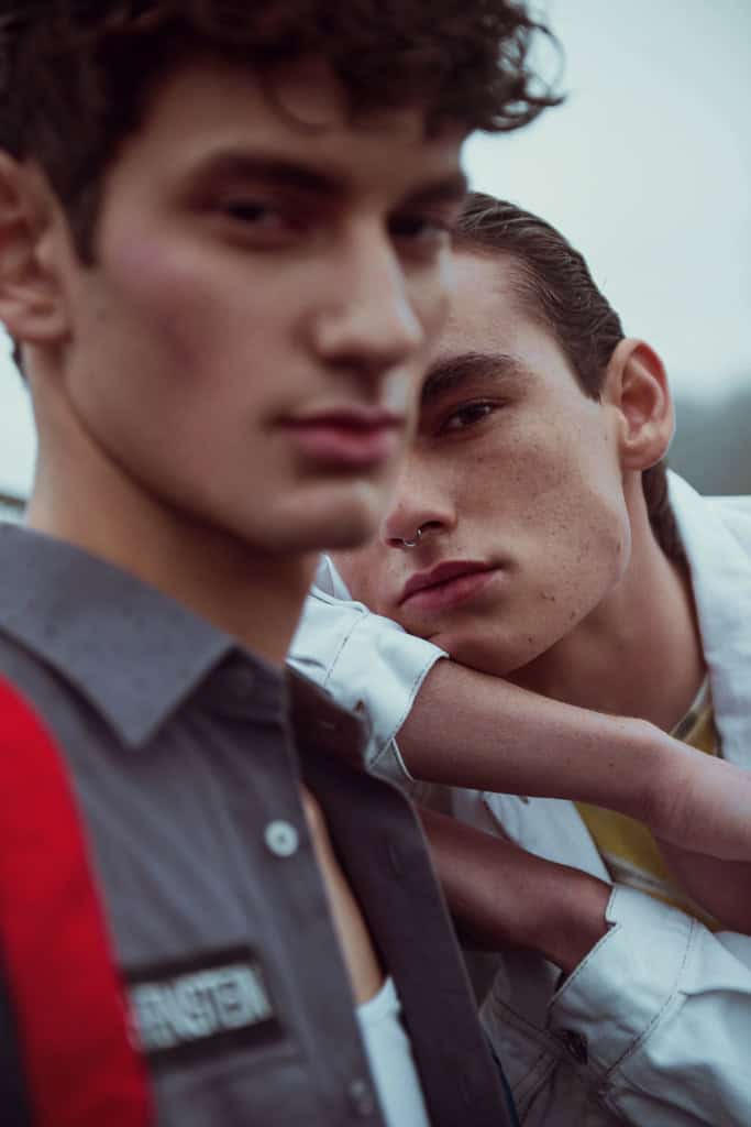 Two boys in fashion editorial