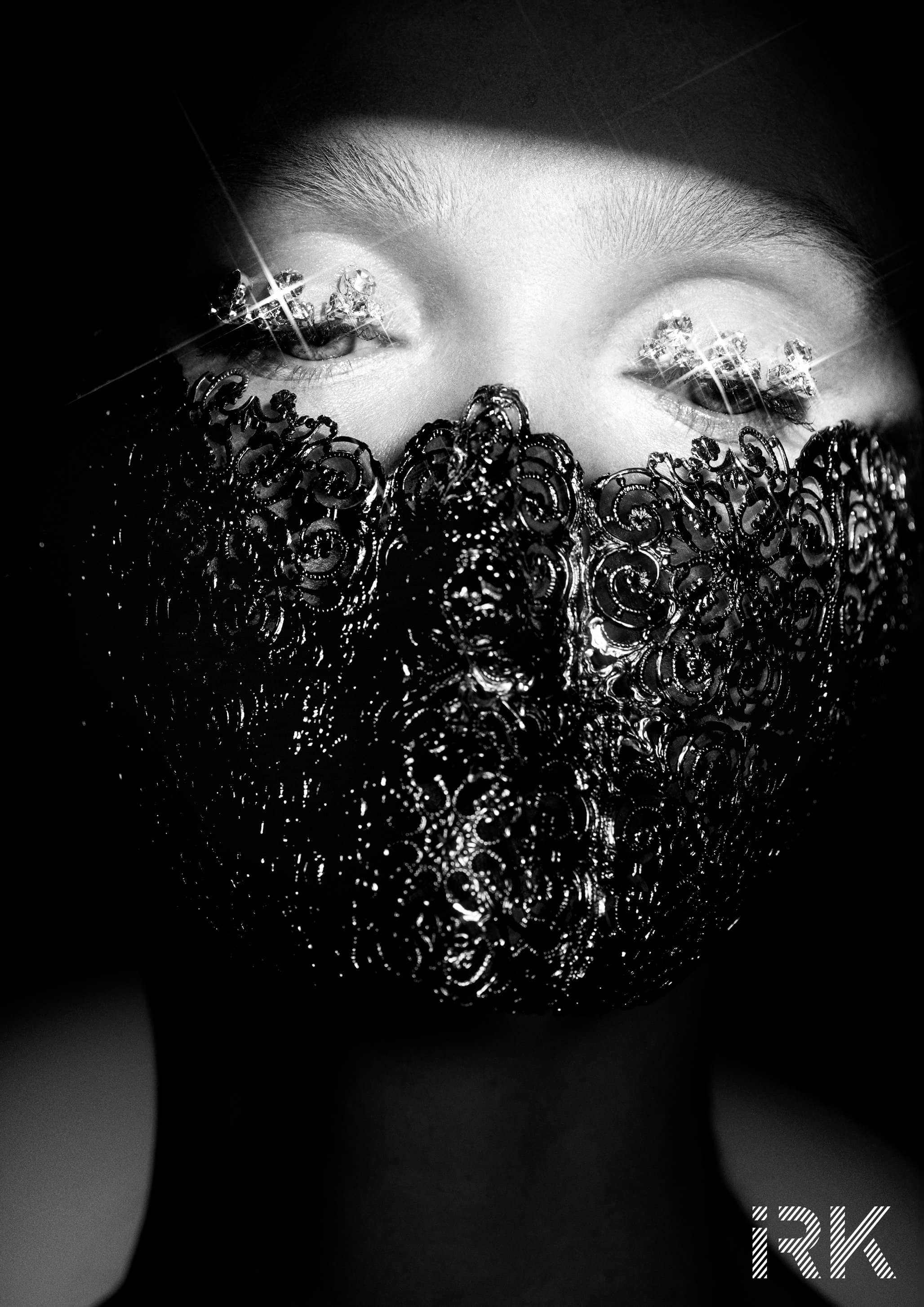 Swarovski | encrusted eye art, Keren Wolf | face mask