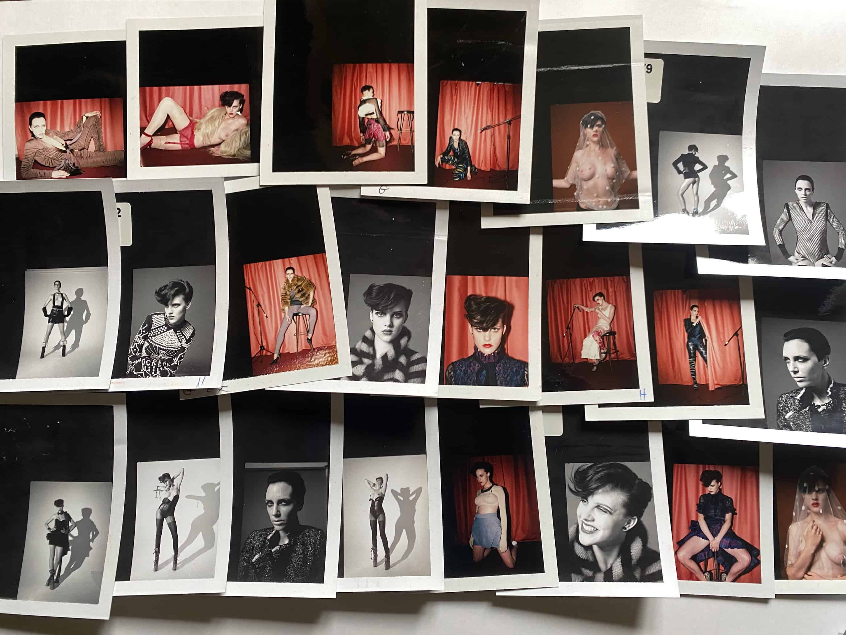 A lots of Polaroids of the same woman 