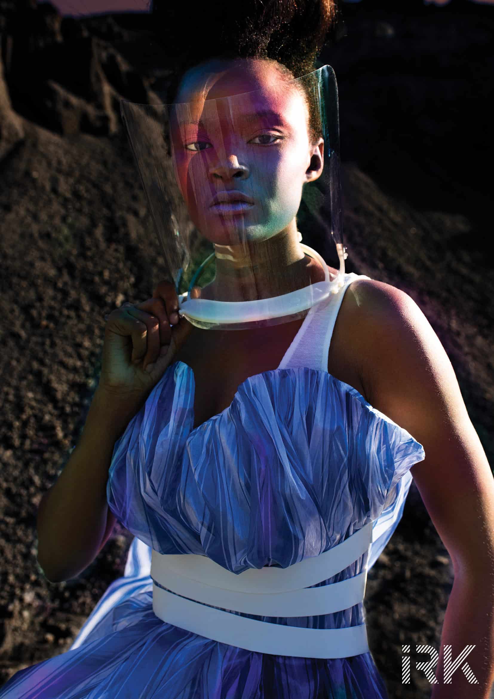 Space age inspired editorial. Dress Dawei.