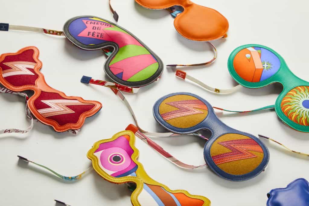 Hermès - petit h Travel masks in lambskin silk wool felt and cashmere