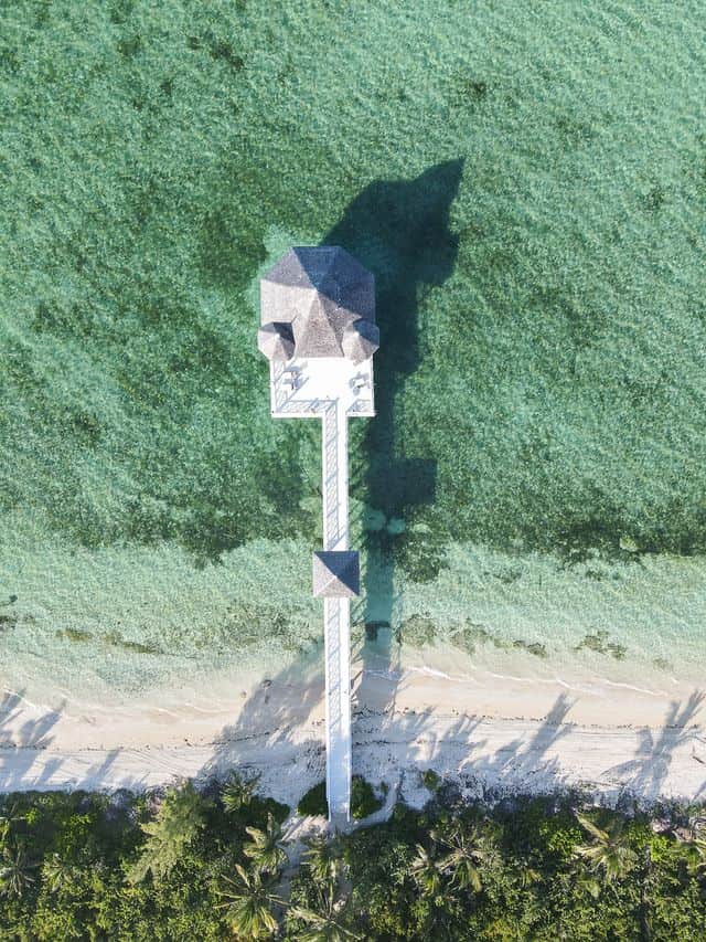 daylight color landscape photography aerial of seaside spa building