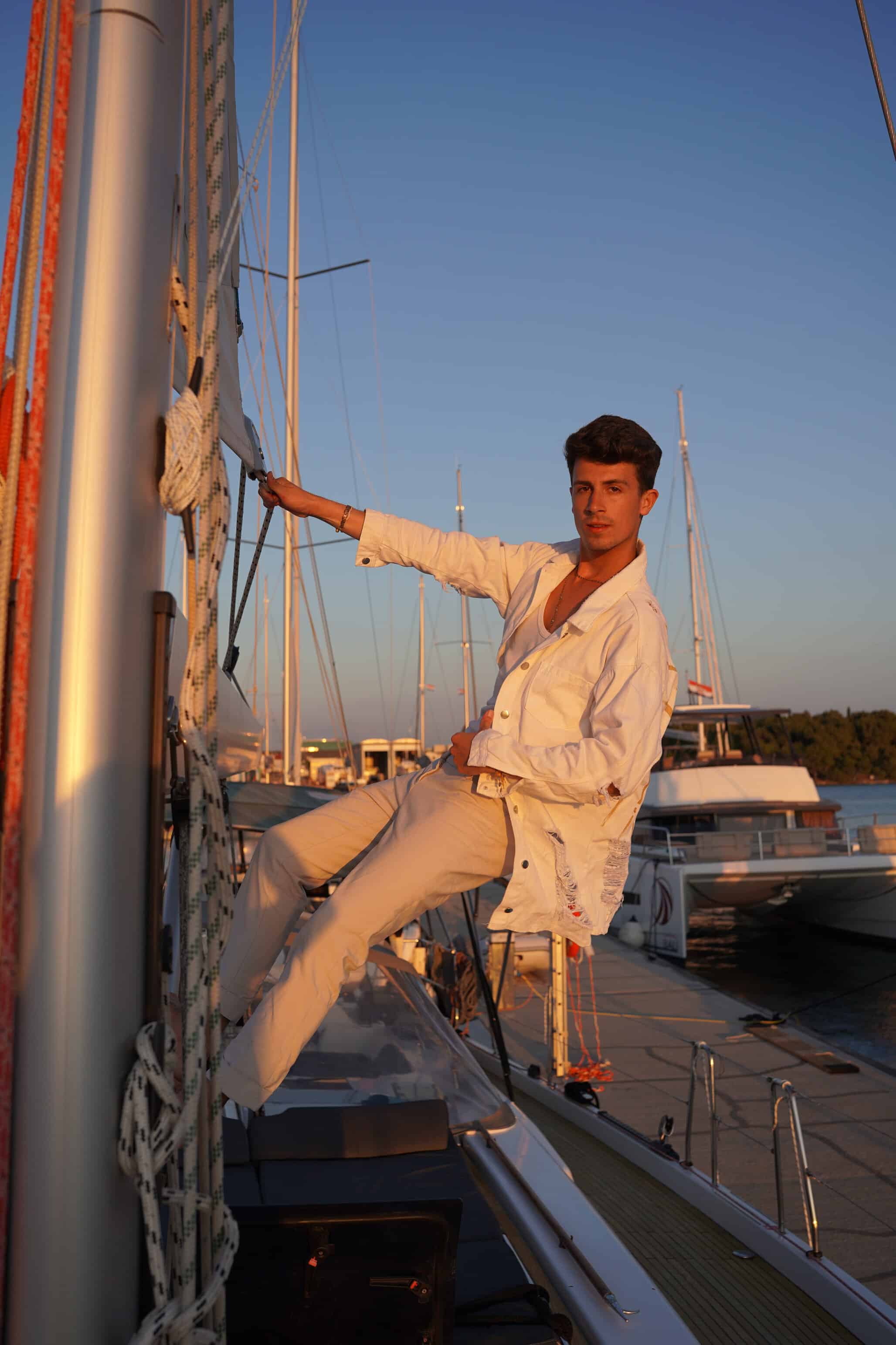 color portrait of man on boat