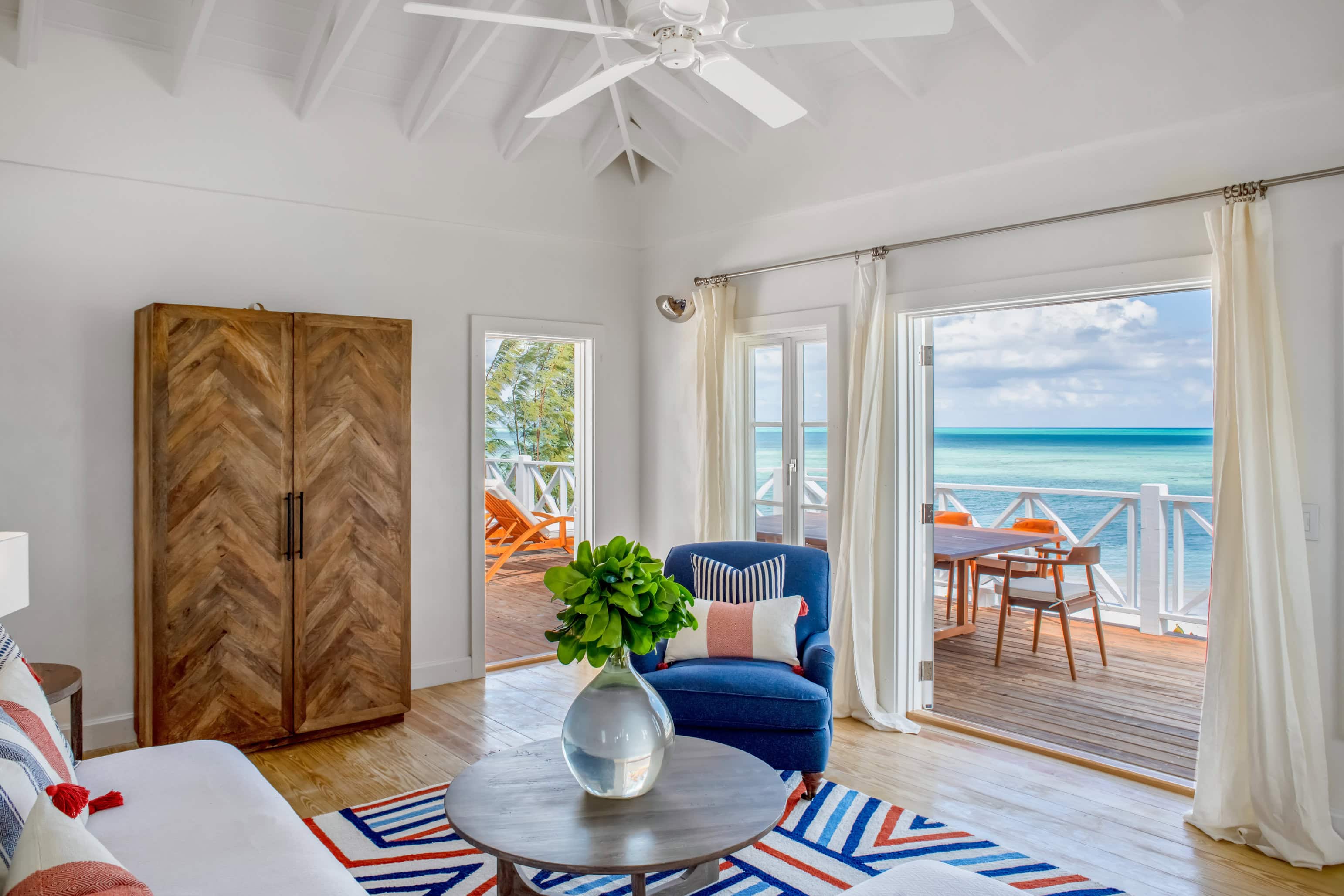 interior design photograph of seaside living room in color