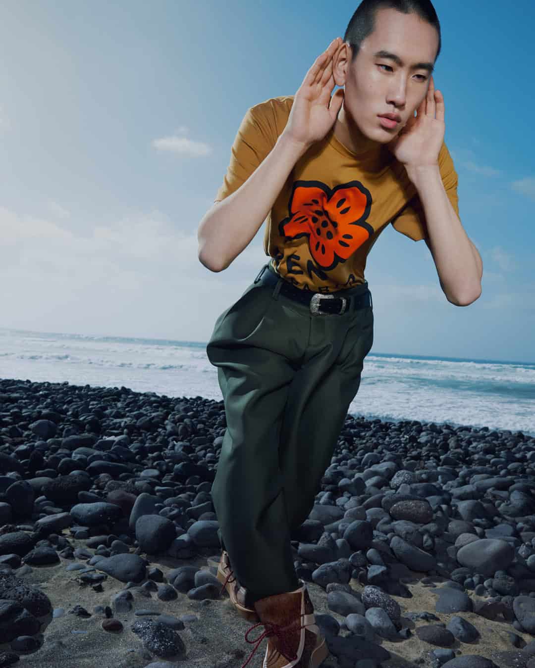 KENZO fashion editorial, color portrait fashion photography