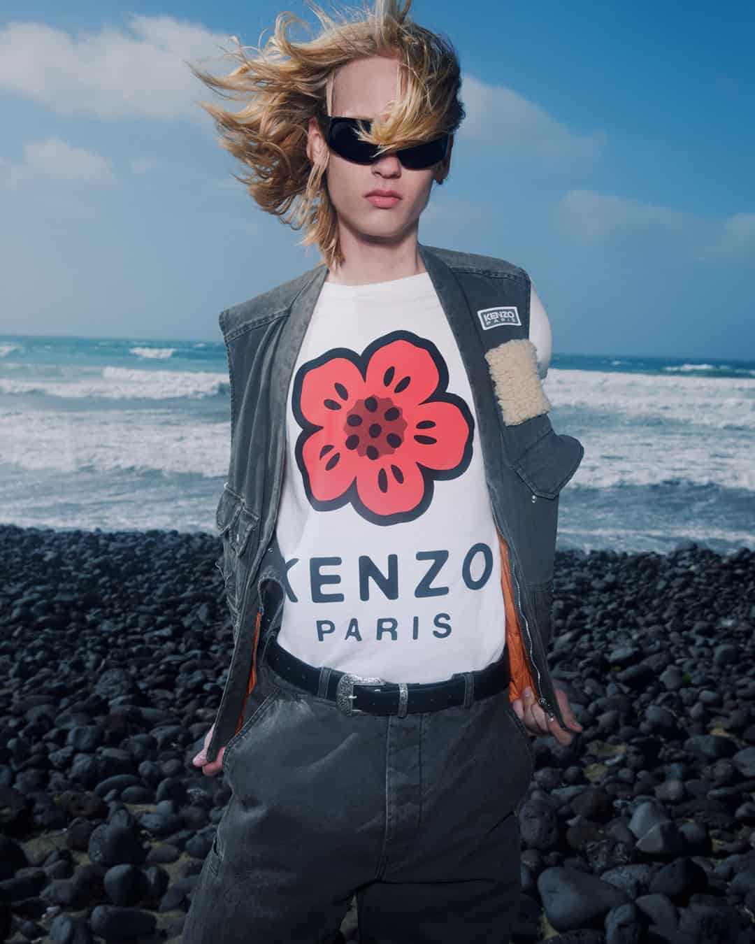 KENZO fashion editorial, color portrait fashion photography