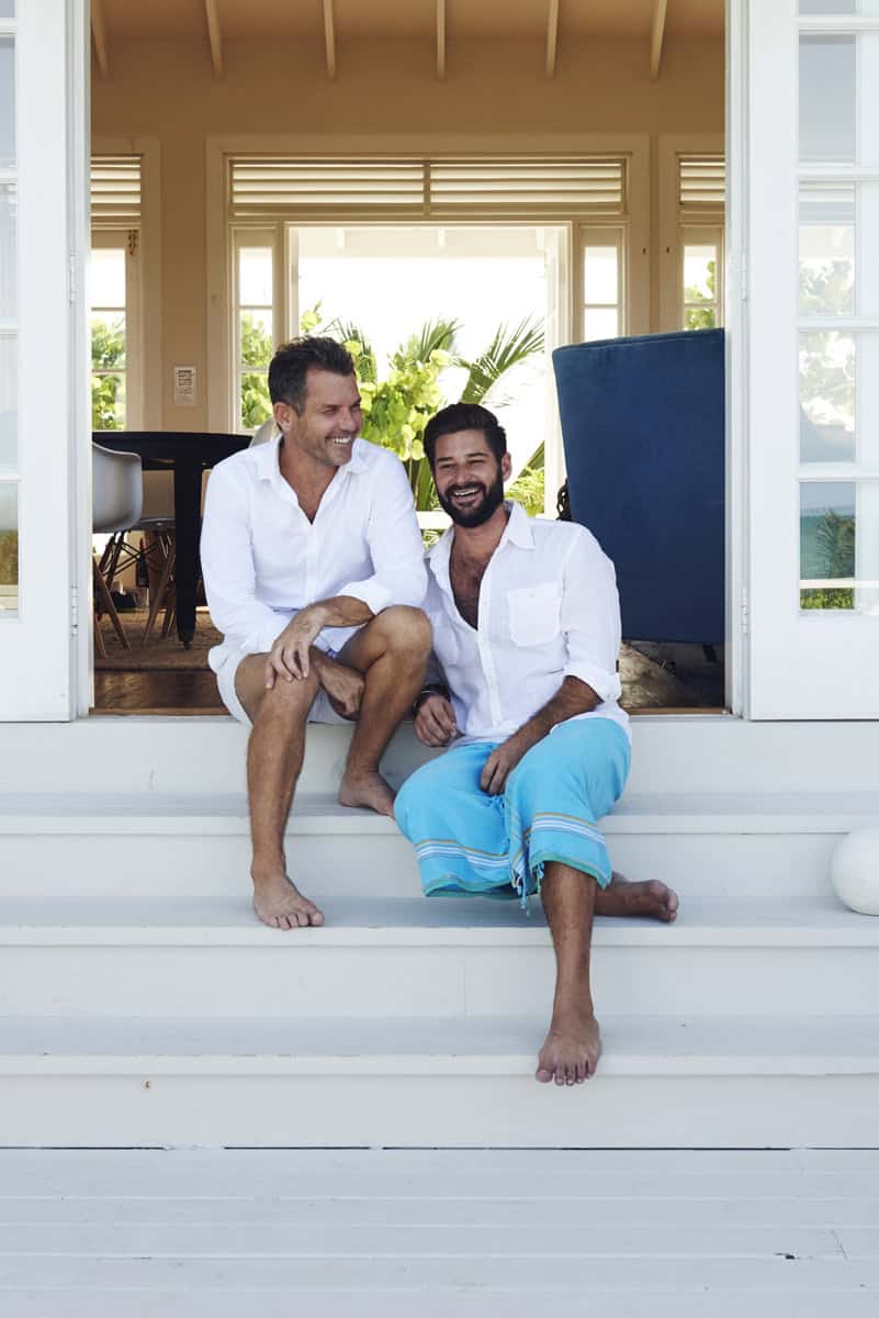 lifestyle portrait of two men in color